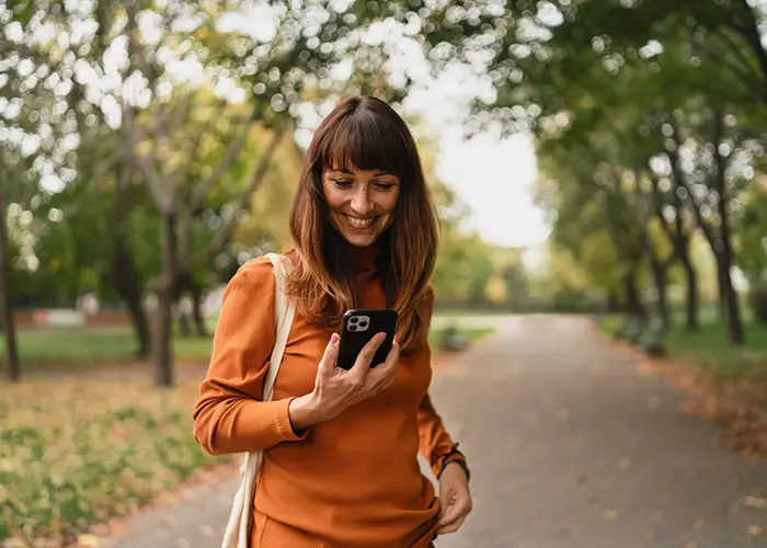 woman on phone outdoors