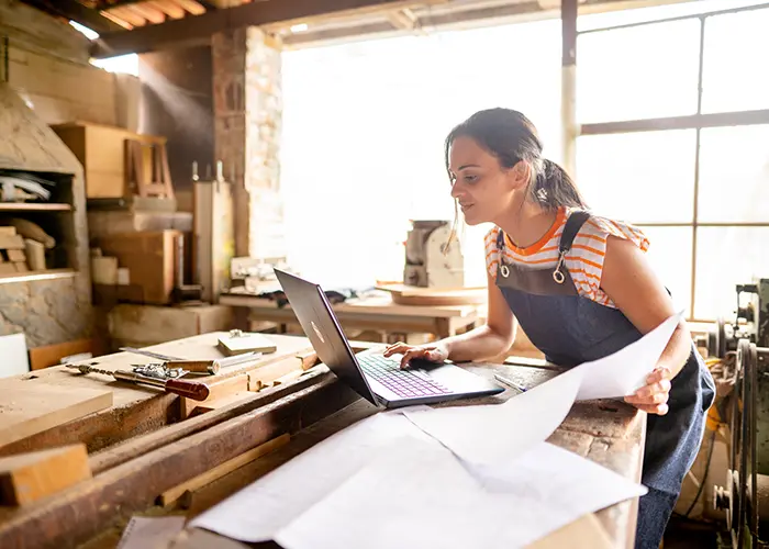 woman on a laptop