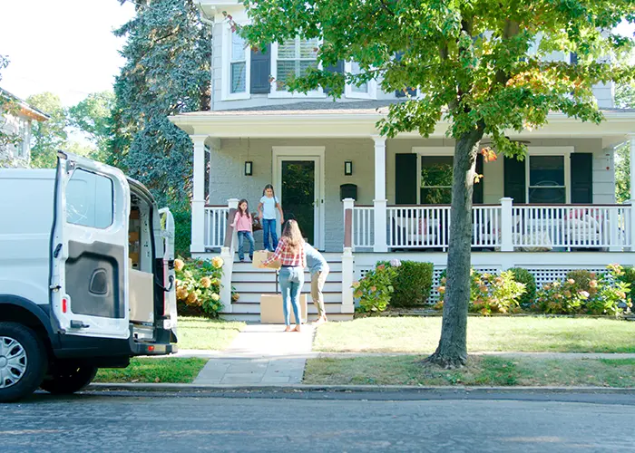 family moving into new home